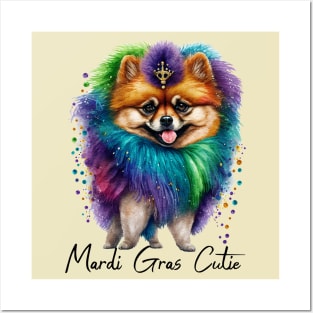 Mardi Gras Cutie Pomeranian Posters and Art